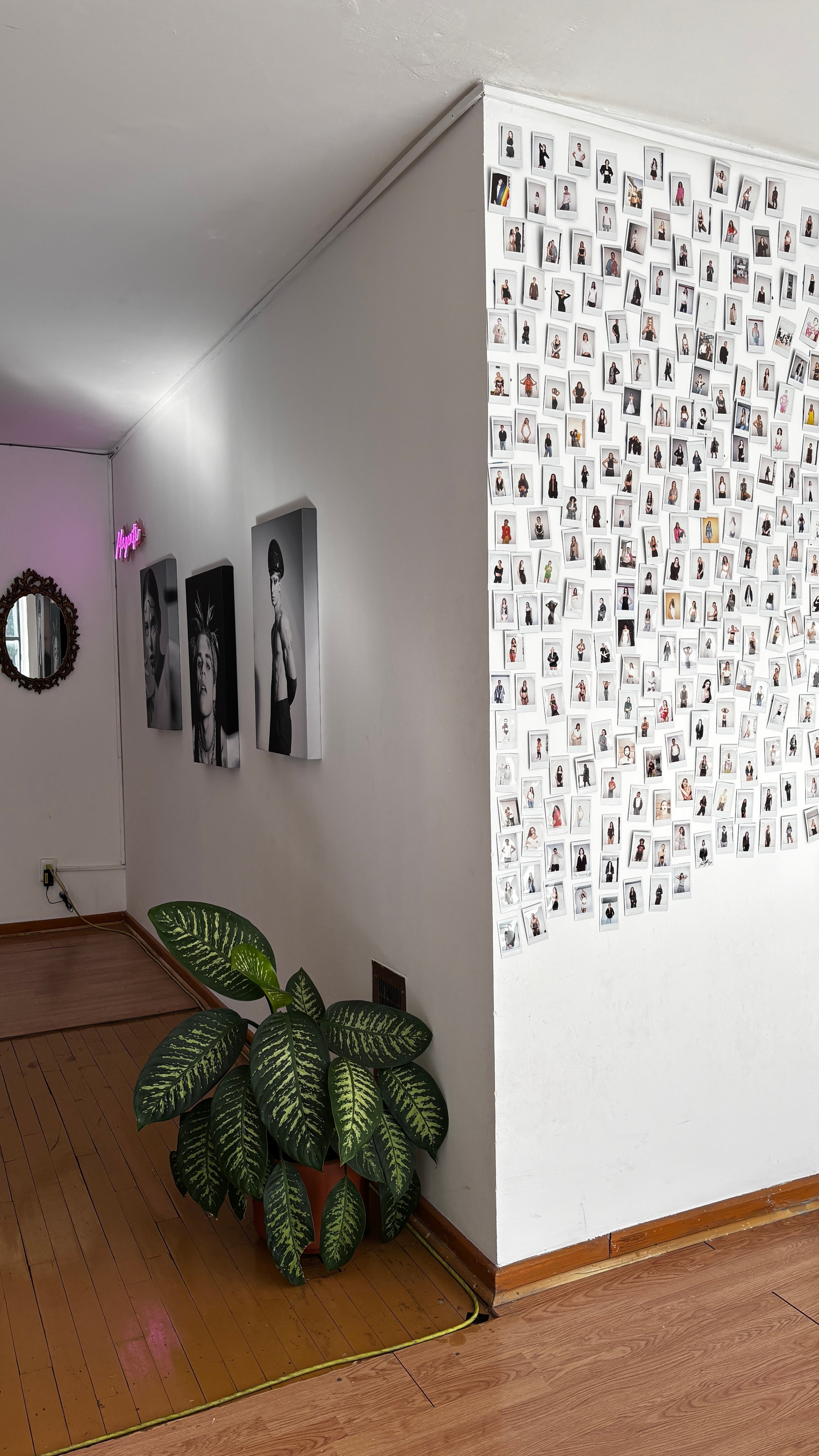 Estudio compacto con fondo negro y flash